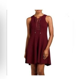 Torn by Ronny Kobo ribbed lace up dress